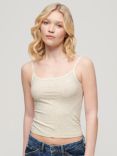 Superdry Athletic Essentials Cami Top, Off White Fleck Marl