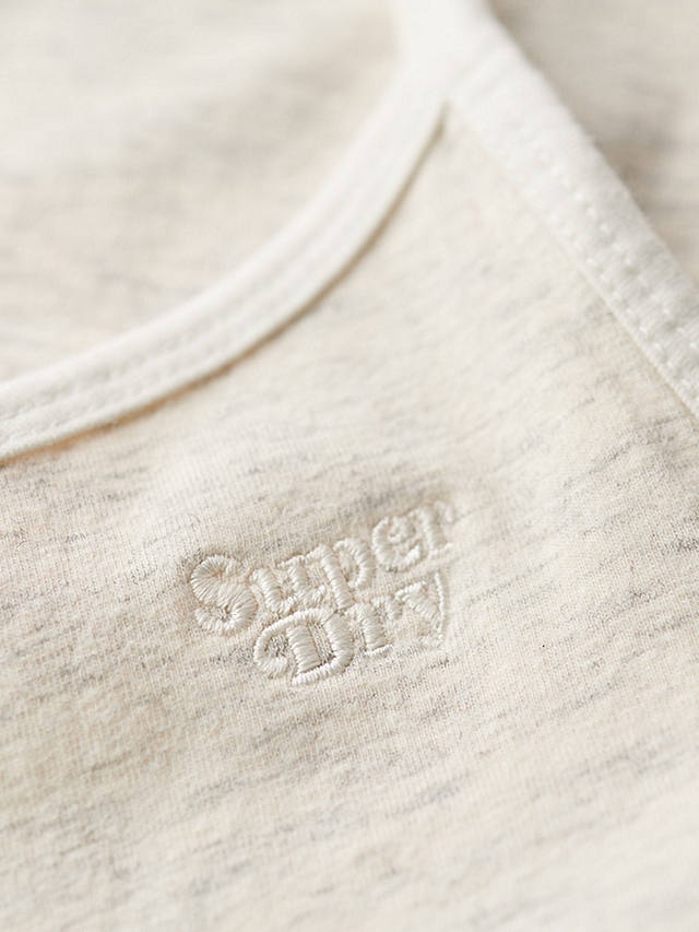 Superdry Athletic Essentials Cami Top, Off White Fleck Marl