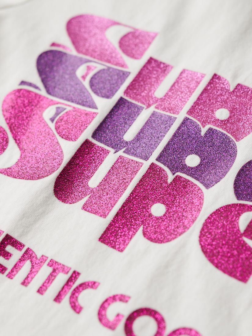 Buy Superdry Retro Glitter Logo T-Shirt Online at johnlewis.com