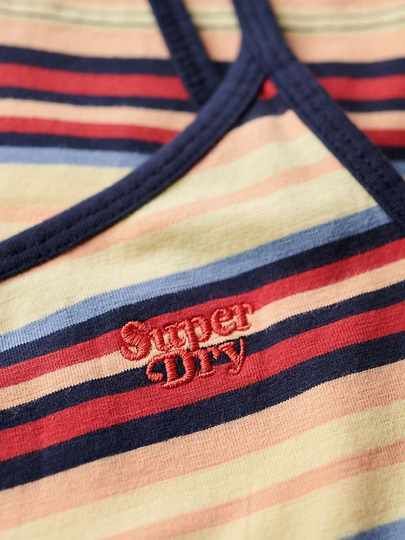 Buy Superdry Athletic Essentials Stripe Cami Top, Soda Pop Red Online at johnlewis.com