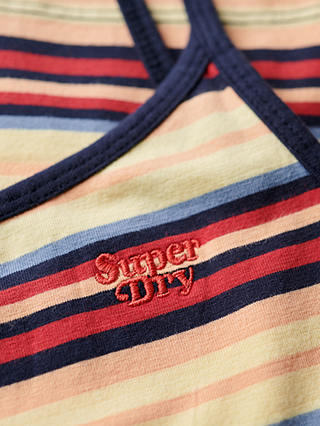 Superdry Athletic Essentials Stripe Cami Top, Soda Pop Red