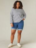 Live Unlimited Curve Denim Longline Shorts, Mid Blue