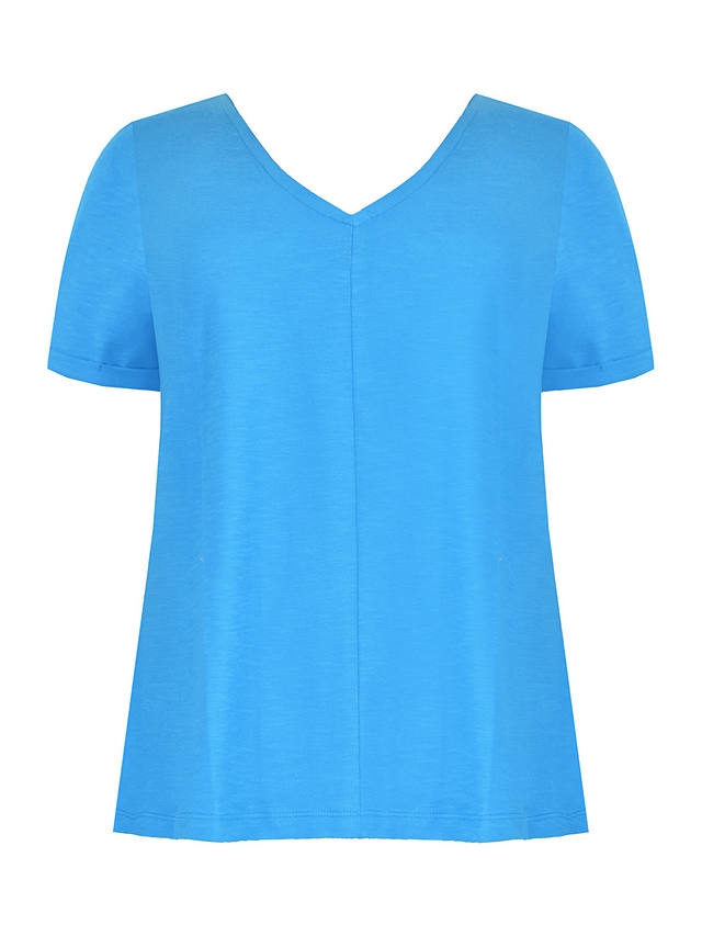 Live Unlimited Curve Cotton Slub V-Neck T-Shirt, Blue