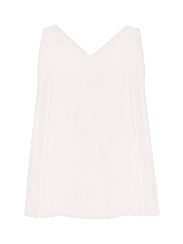 Live Unlimited Curve Chiffon Layered Swing Vest Top, White