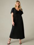 Live Unlimited Curve Ruched Front Maxi Dress, Black