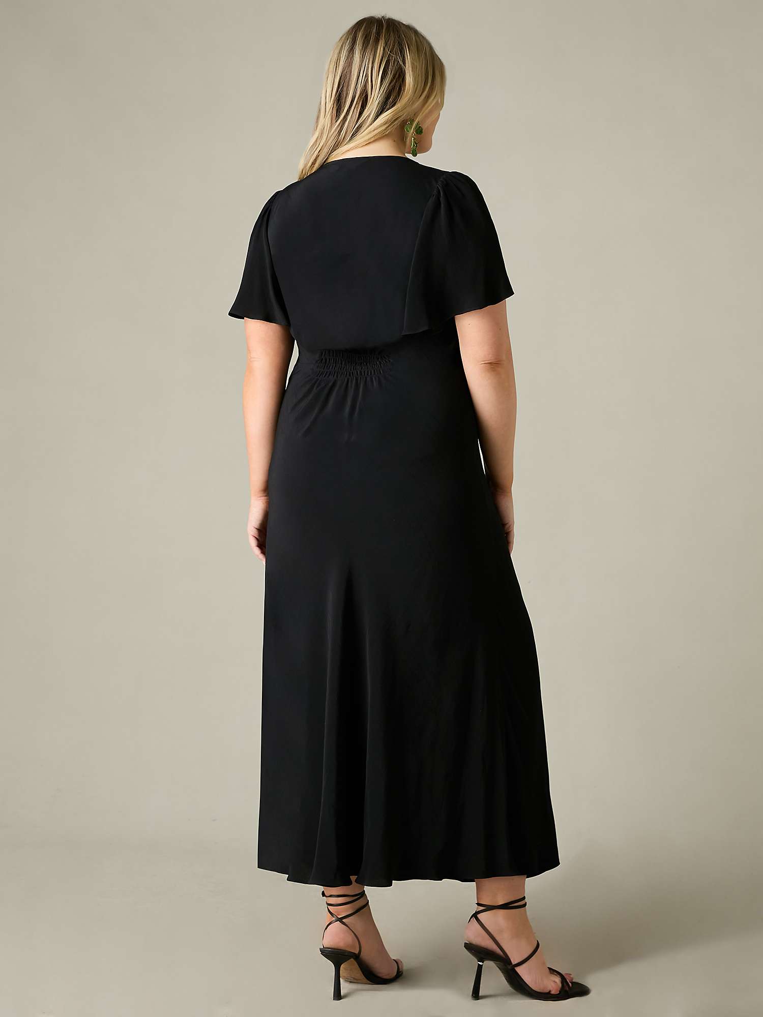 Buy Live Unlimited Curve Ruched Front Maxi Dress, Black Online at johnlewis.com