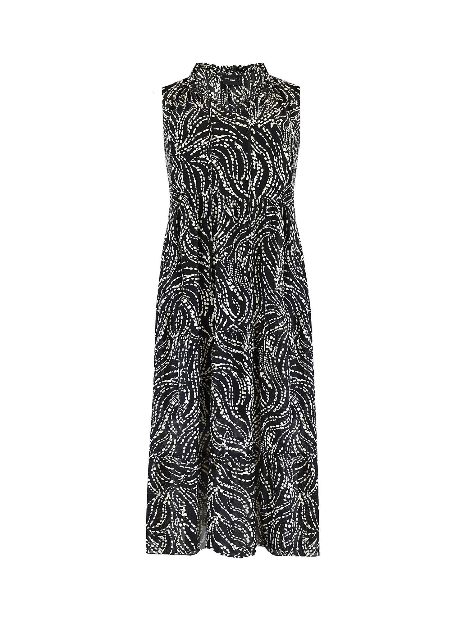 Buy Live Unlimited Curve Petite Spot Print Ruffle Midaxi Dress, Black Online at johnlewis.com