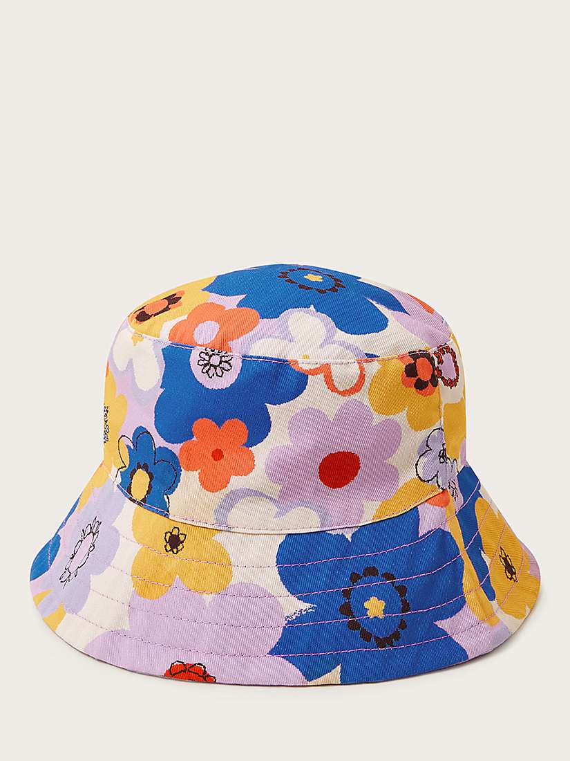 Buy Monsoon Kids' Floral/Solid Reversible Bucket Hat, Multi Online at johnlewis.com