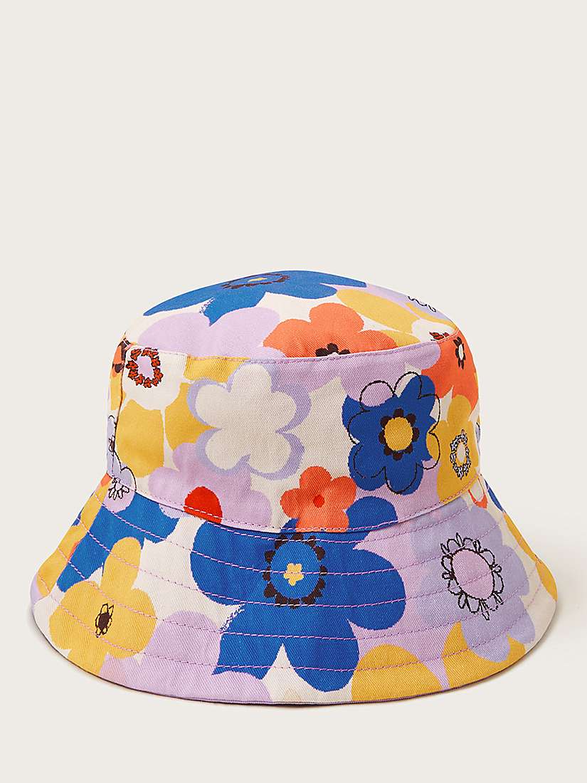 Buy Monsoon Kids' Floral/Solid Reversible Bucket Hat, Multi Online at johnlewis.com