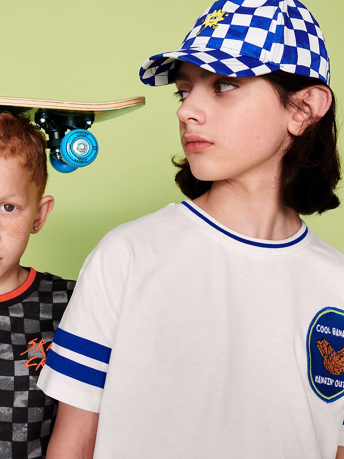 Buy Monsoon Kids' Checkerboard Cap, Blue Online at johnlewis.com