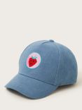 Monsoon Kids' Embroidered Washed Denim Cap, Blue