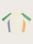 Monsoon Kids' Colourblock Short Sleeve Ribbed Hoodie, Ivory/Multi