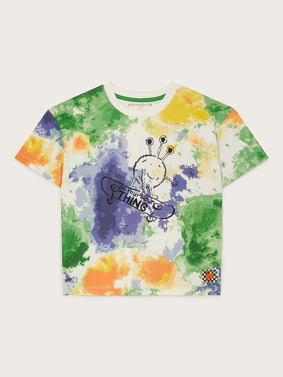 Buy Monsoon Kids' Tie Dye Skater T-Shirt, Multi Online at johnlewis.com