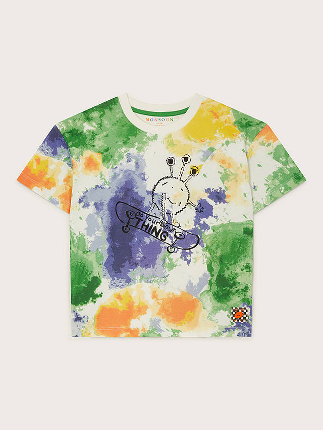 Monsoon Kids' Tie Dye Skater T-Shirt, Multi