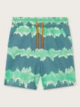 Monsoon Kids' Stripe Tie Dye Drawstring Shorts, Green/Multi