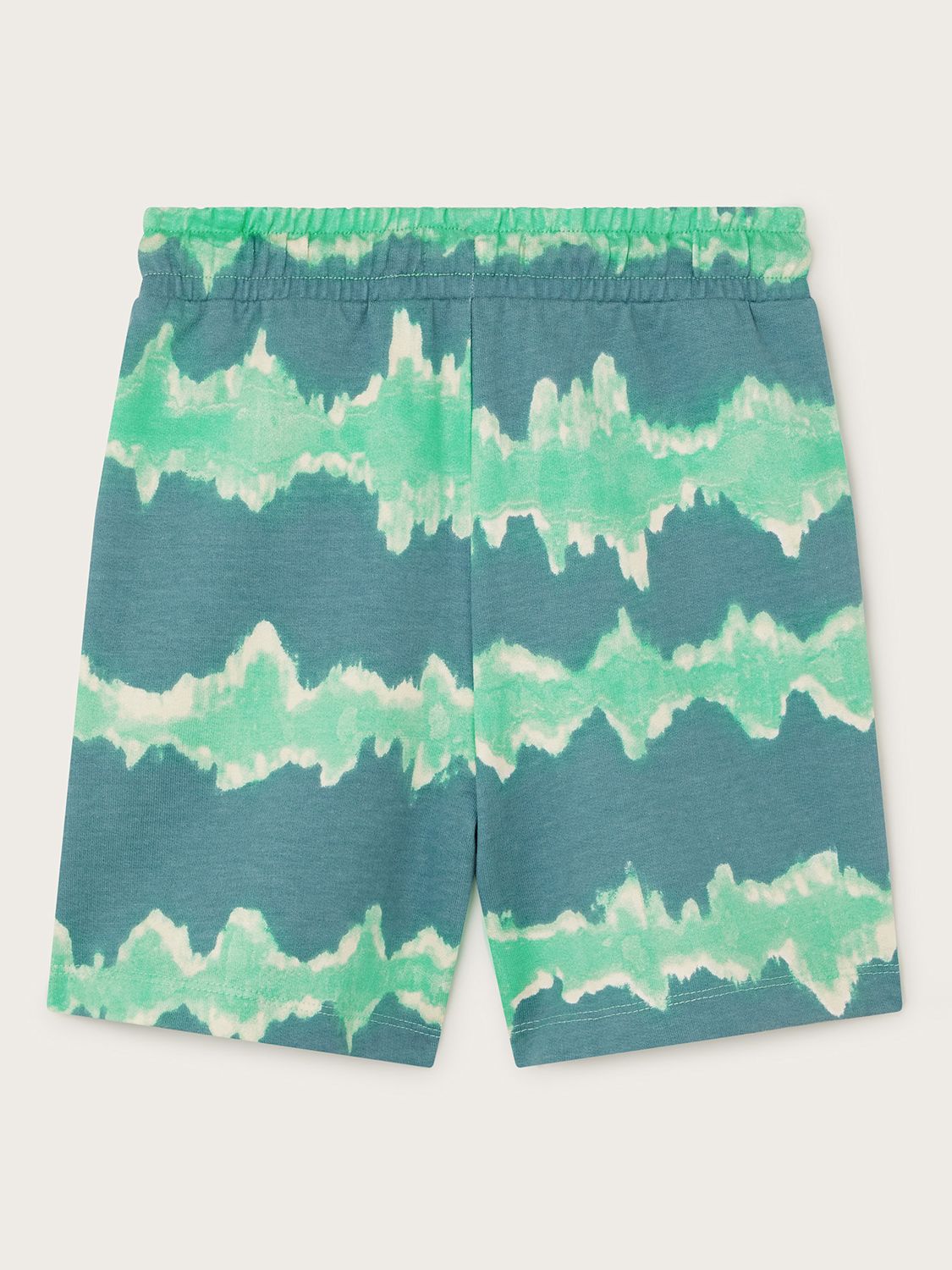 Monsoon Kids' Stripe Tie Dye Drawstring Shorts, Green/Multi, 3-4 years