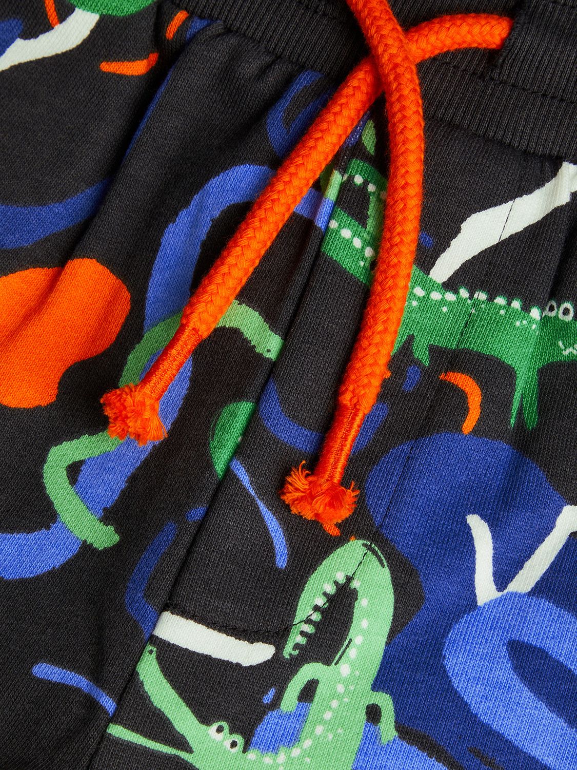 Monsoon Kids' Skateboarding Crocodile Print Shorts, Black/Multi, 3-4 years