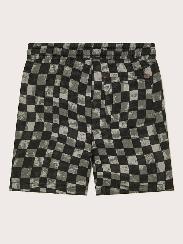 Monsoon Kids' Checkerboard Drawstring Shorts, Black/Multi