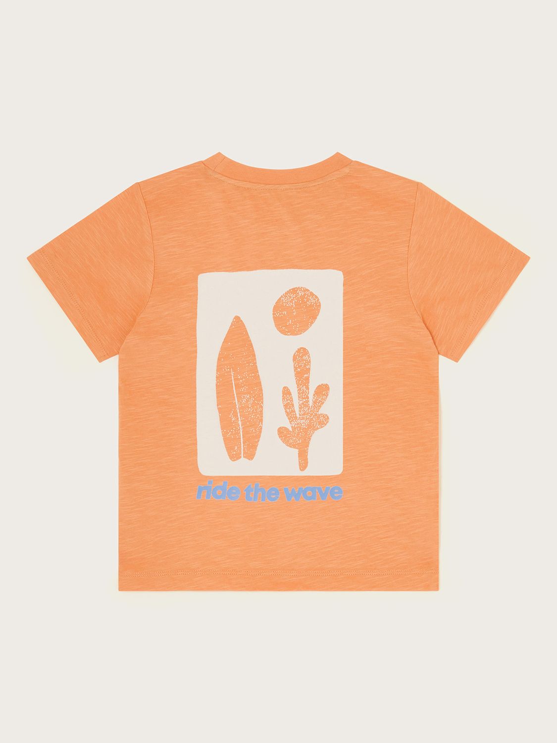 Monsoon Kids' Ride The Wave T-Shirt, Orange, 3-4 years