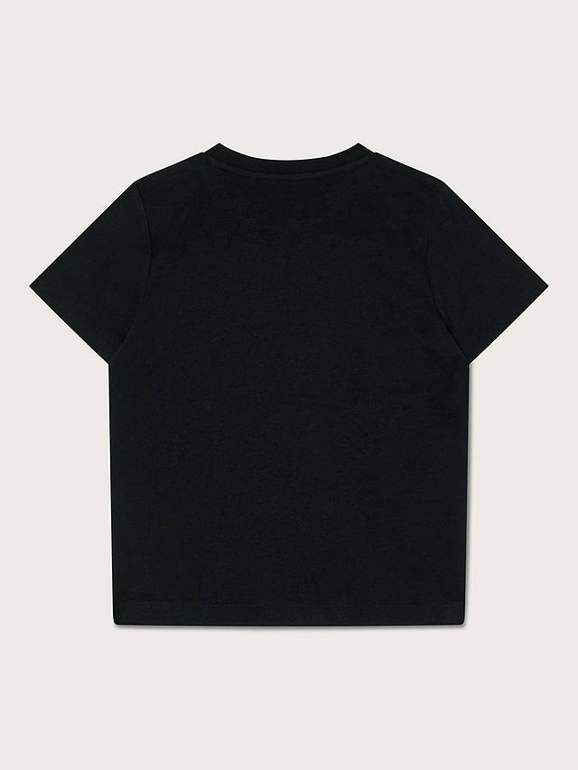 Monsoon Kids' Gecko Embroidered T-Shirt, Black