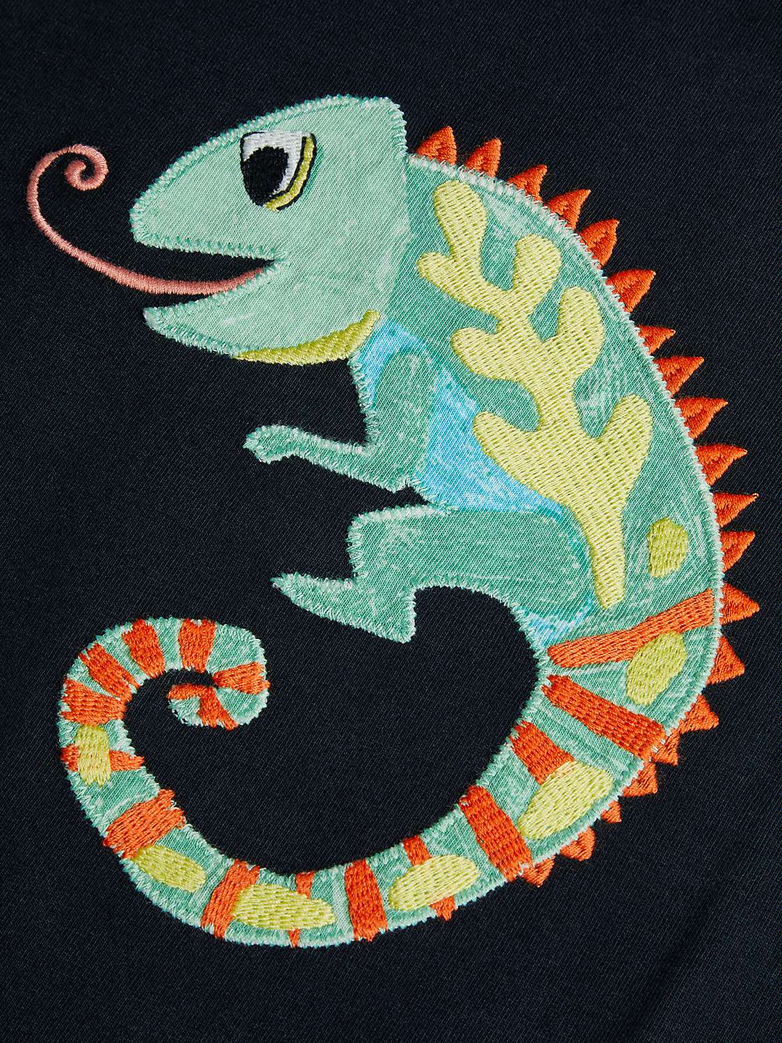 Buy Monsoon Kids' Gecko Embroidered T-Shirt, Black Online at johnlewis.com