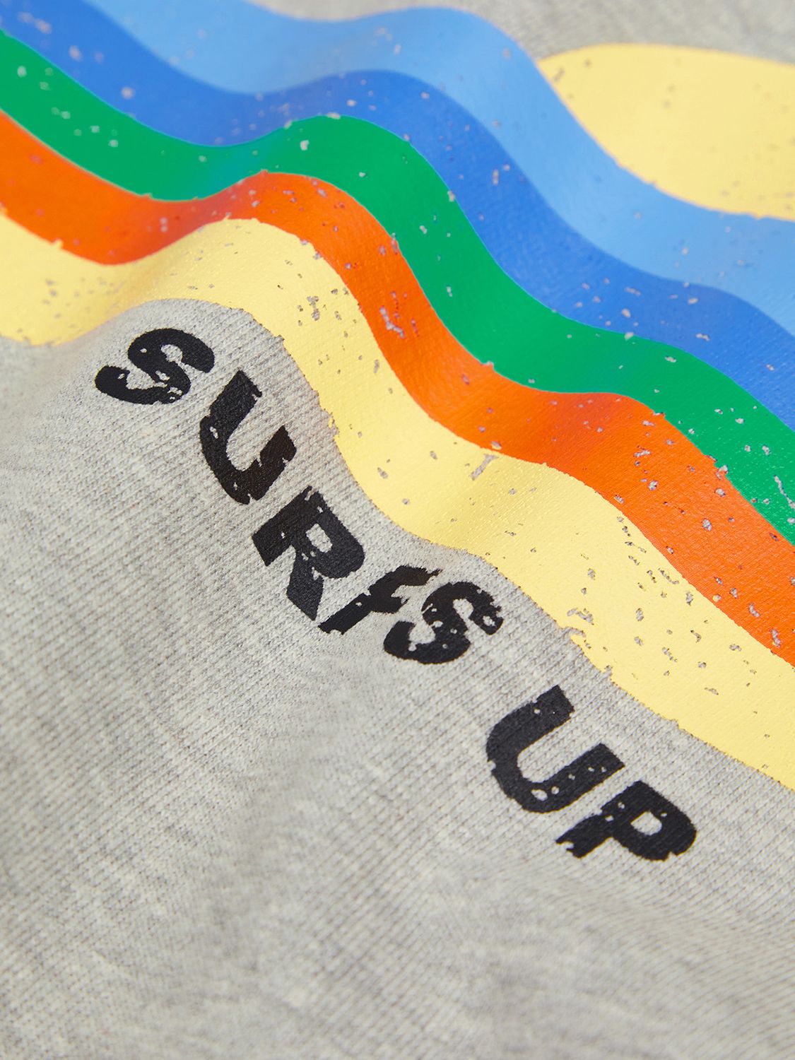 Monsoon Kids' Surfs Up Short Sleeve Sweatshirt, Grey, 3-4 years