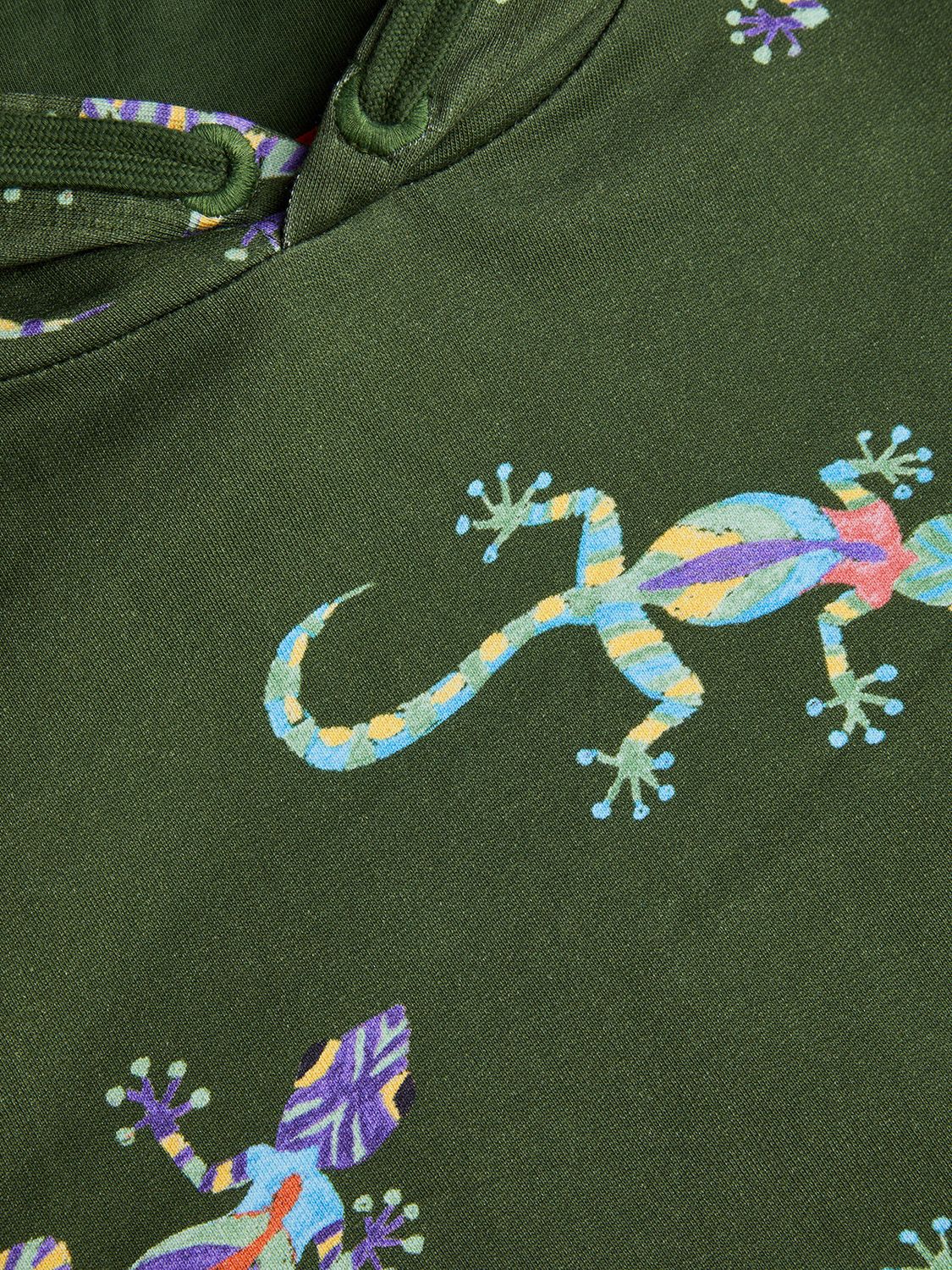 Monsoon Kids' Gecko Print Hoodie, Khaki, 3-4 years