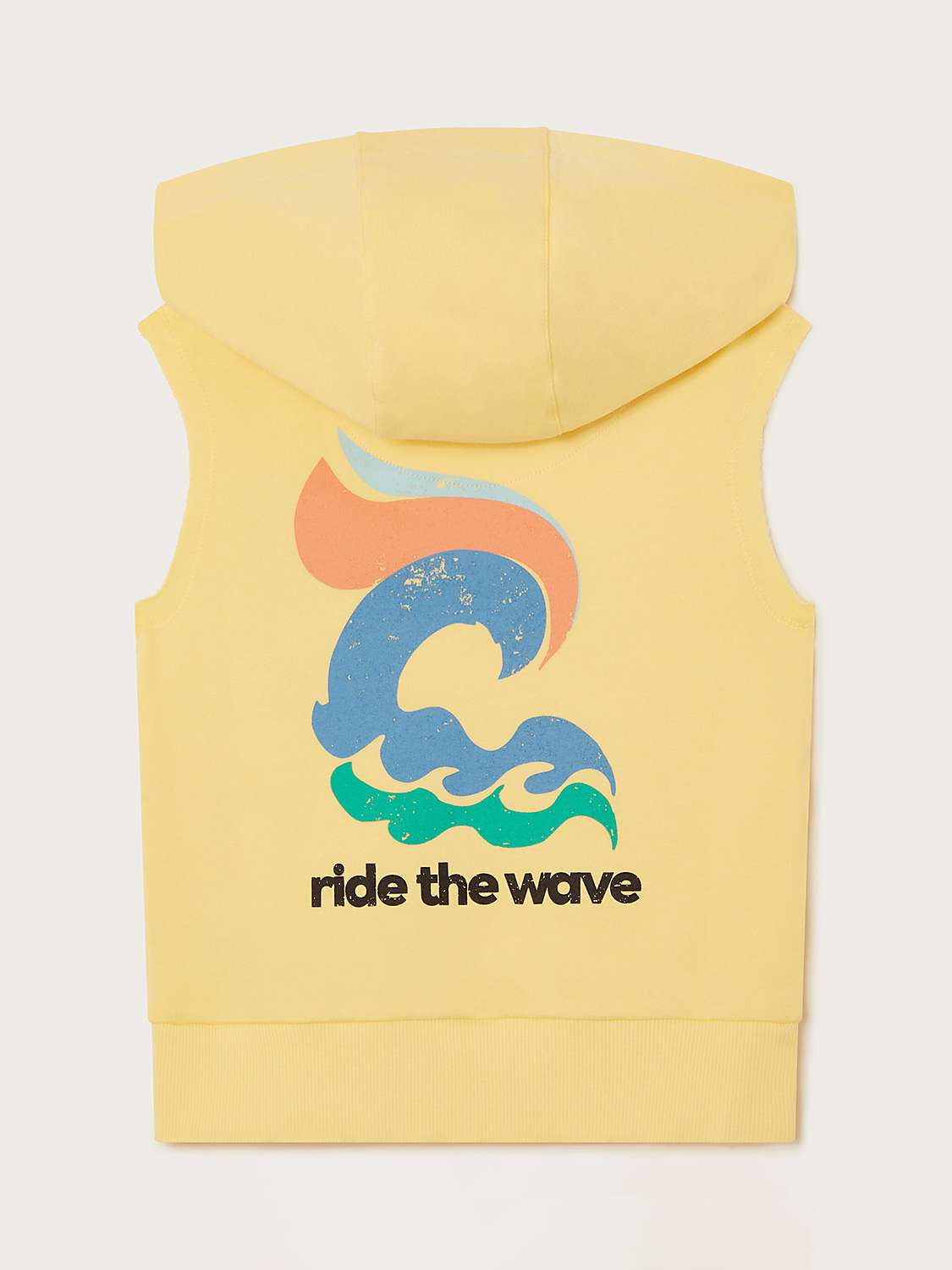 Buy Monsoon Kids' Ride The Wave Graphic Sleeveless Hoodie, Yellow Online at johnlewis.com