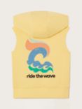 Monsoon Kids' Ride The Wave Graphic Sleeveless Hoodie, Yellow