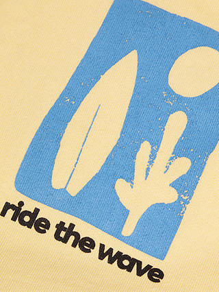 Monsoon Kids' Ride The Wave Graphic Sleeveless Hoodie, Yellow