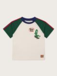 Monsoon Kids' Sporty Croc Raglan Sleeve T-Shirt, White/Multi