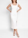 Charlotte Mills Bonita Bow Trim Midi Dress, White Ivory