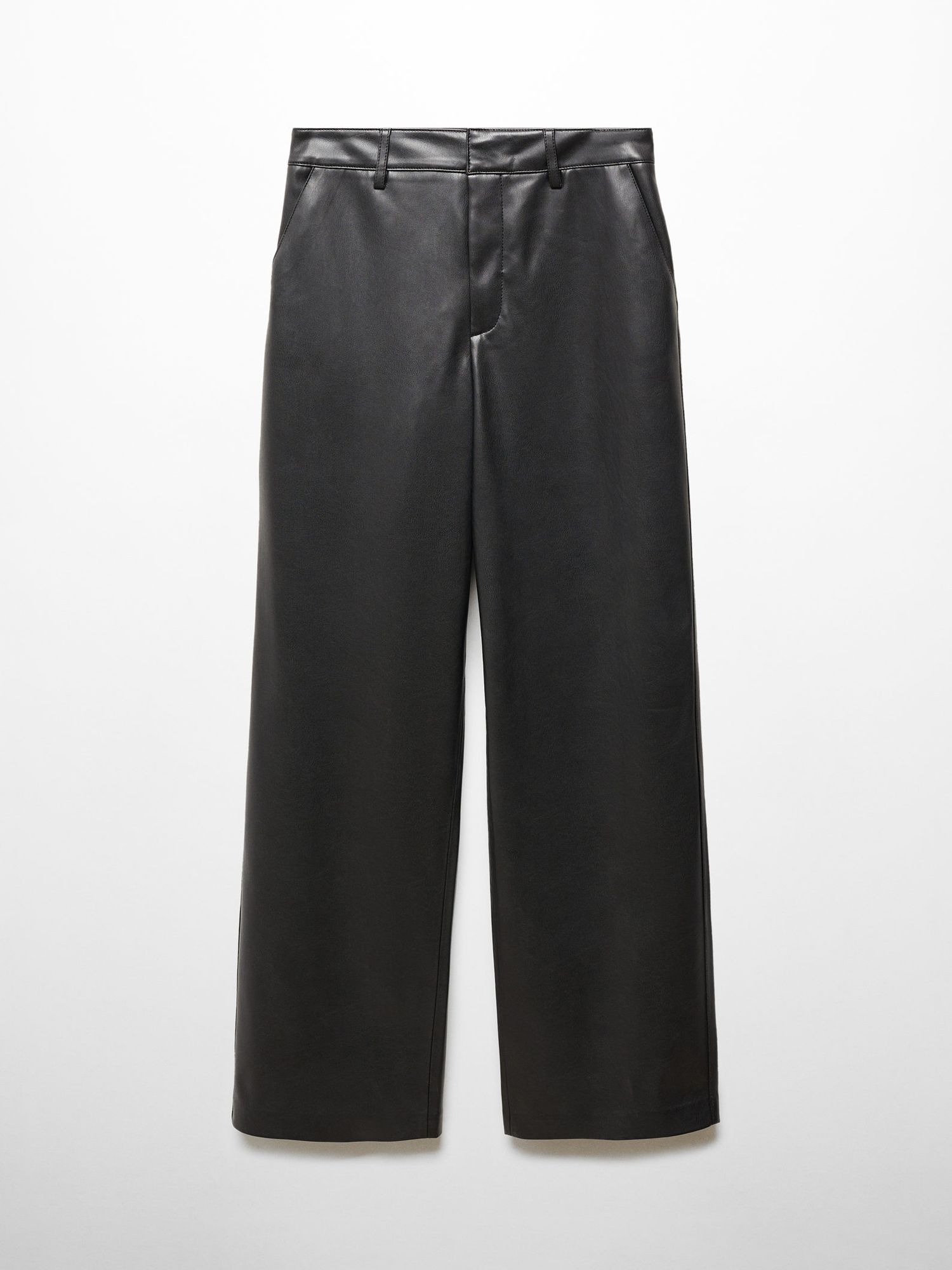 Mango Mali Faux Leather High Waist Trousers, Black, 8