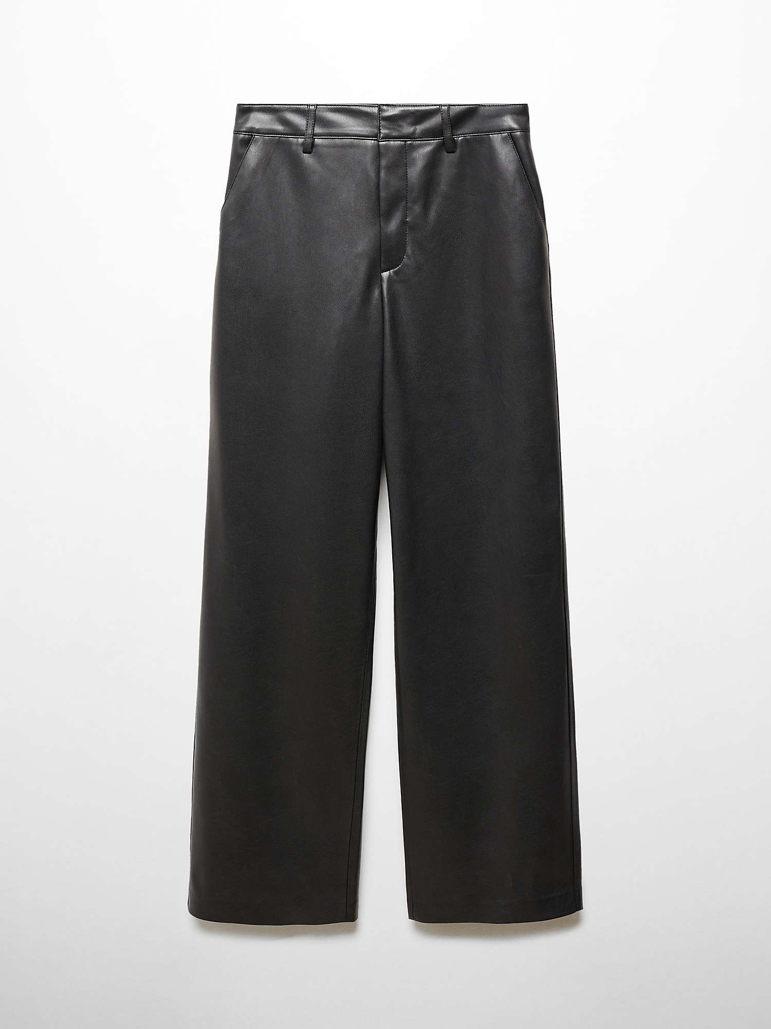 Buy Mango Mali Faux Leather High Waist Trousers, Black Online at johnlewis.com