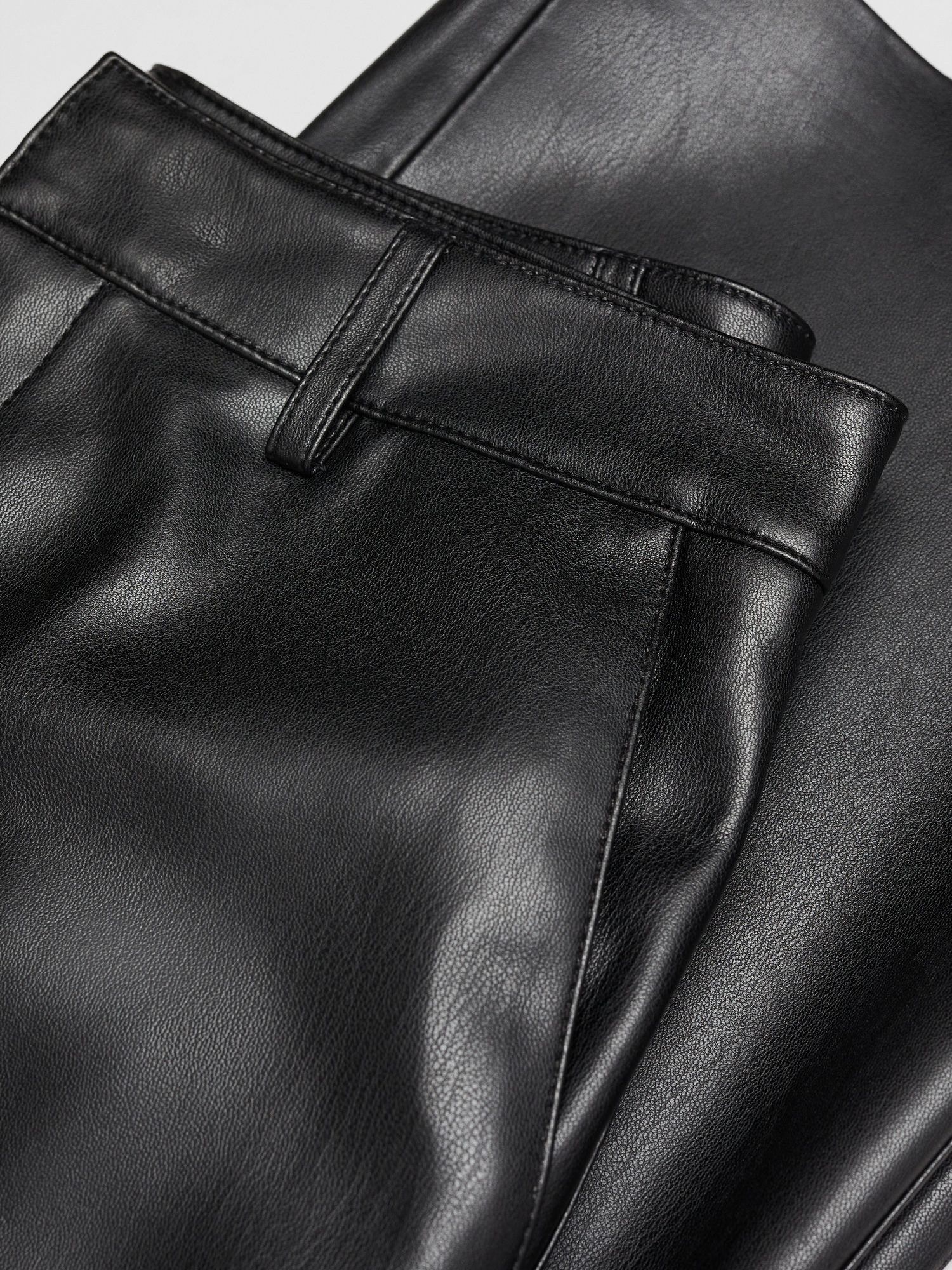 Mango Mali Faux Leather High Waist Trousers, Black, 8