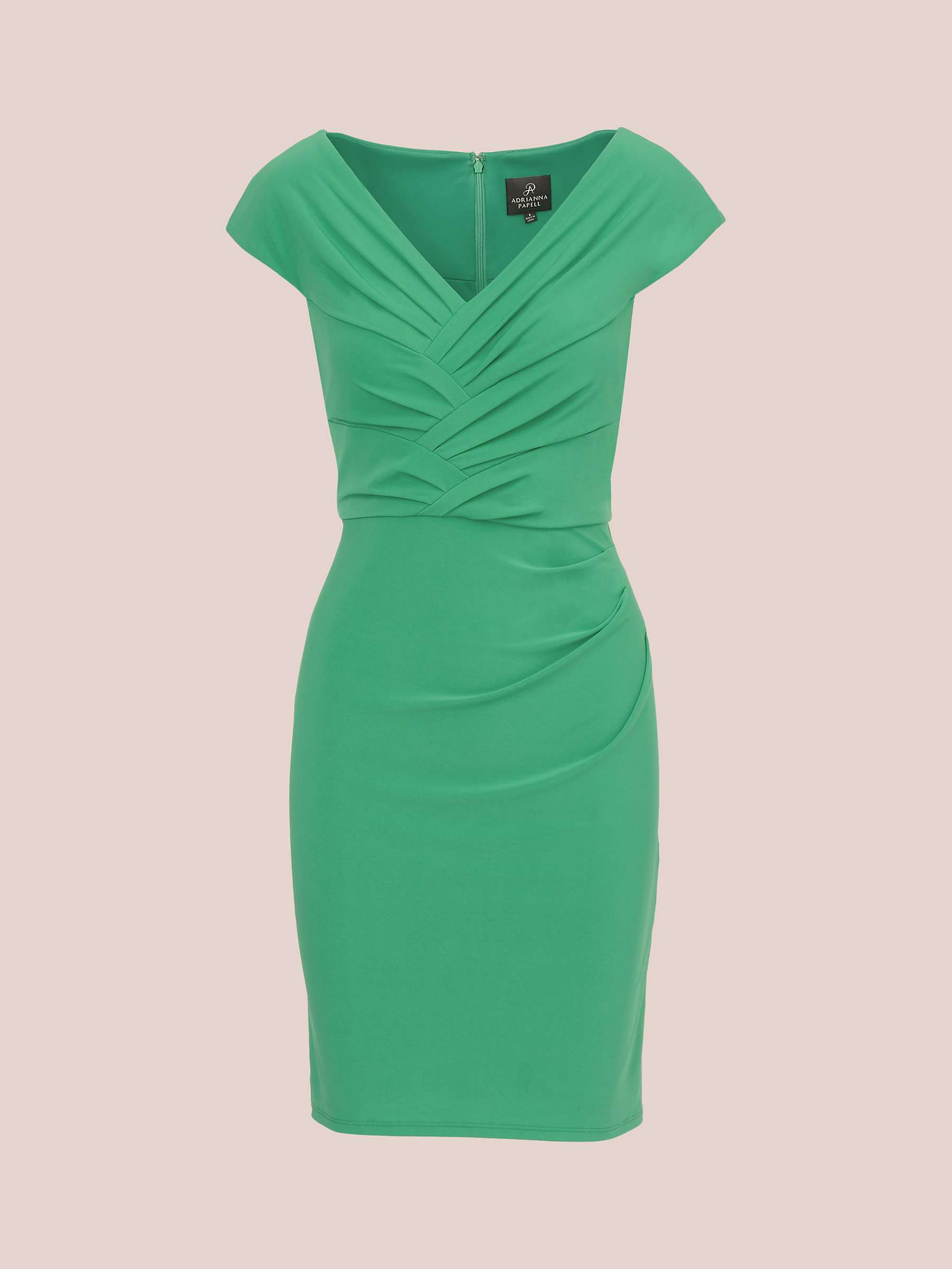 Buy Adrianna Papell Pleated Layered Mini Dress, Green Online at johnlewis.com