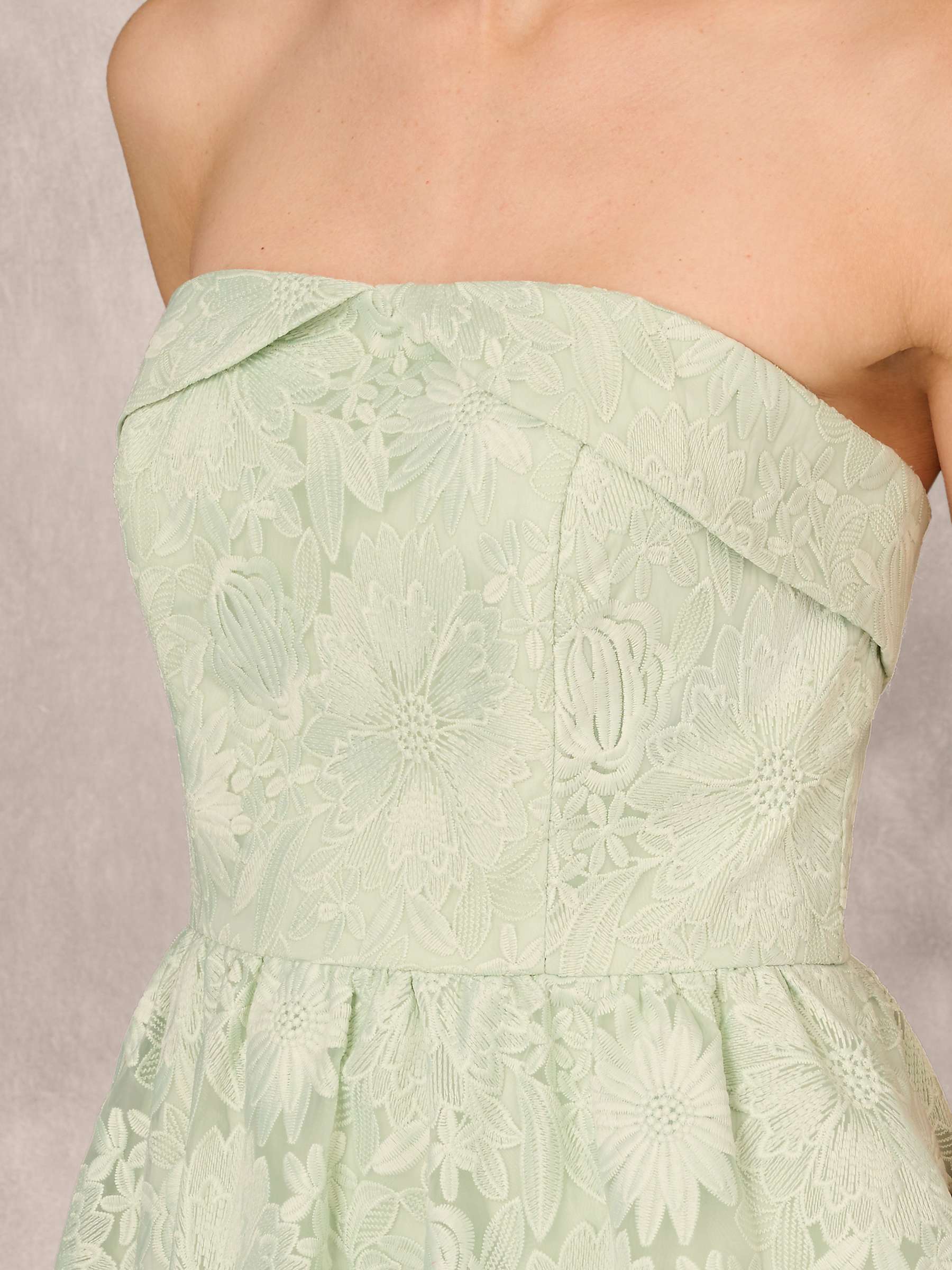 Buy Adrianna Papell Floral Embroidered Organza Midi Dress, Mint Online at johnlewis.com