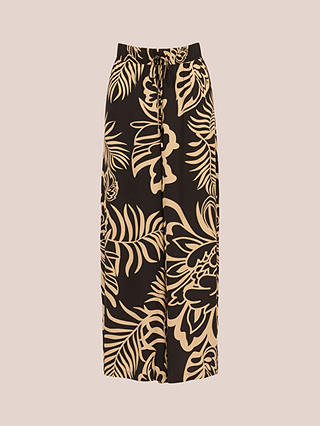 Adrianna Papell Floral Wide Leg Trousers, Black Ornate