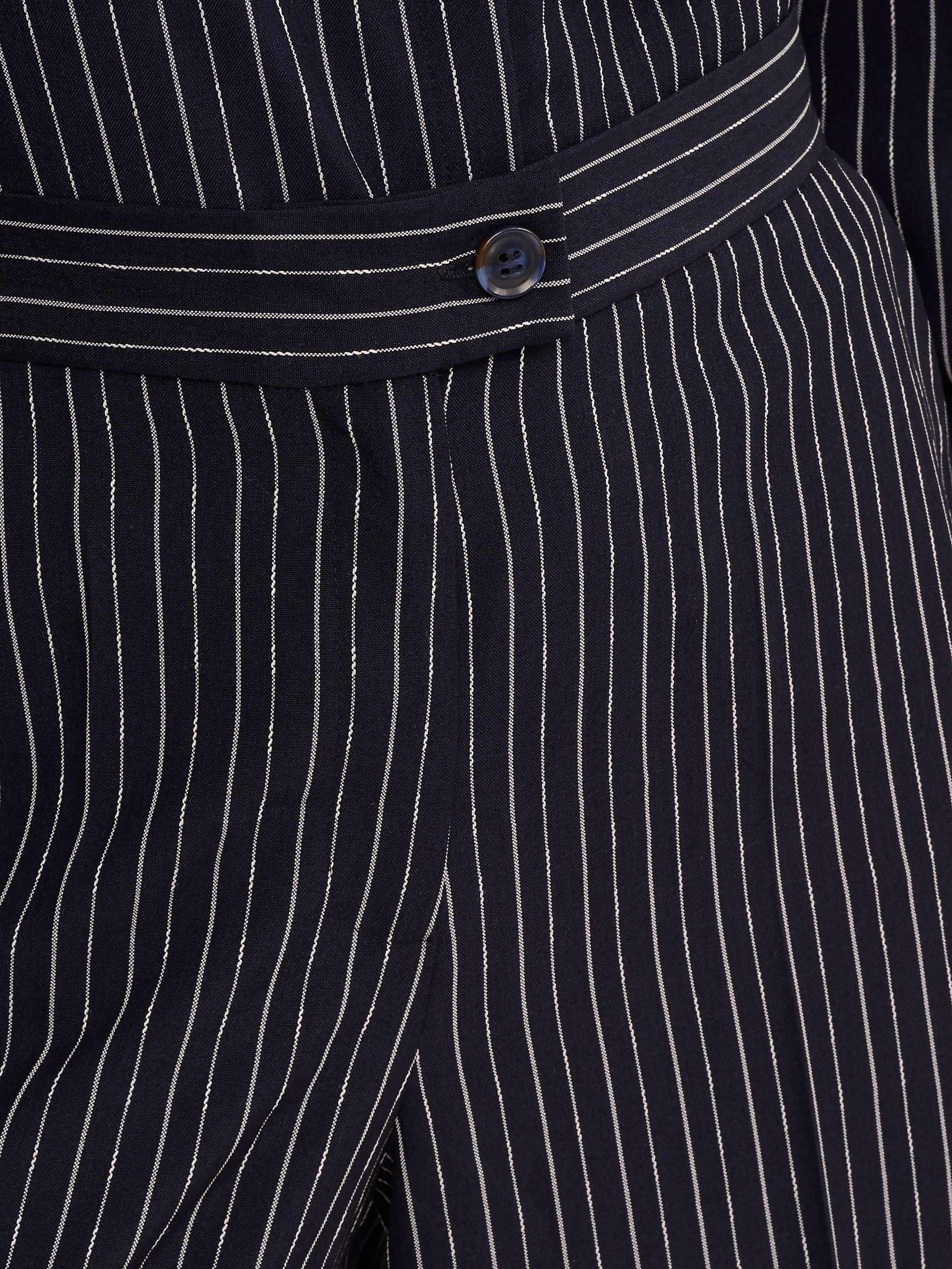 Buy Adrianna Papell Pinstripe Wide Leg Trousers, Blue Moon/White Online at johnlewis.com
