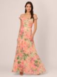 Adrianna Papell Floral Chiffon Maxi Dress, Blush/Multi