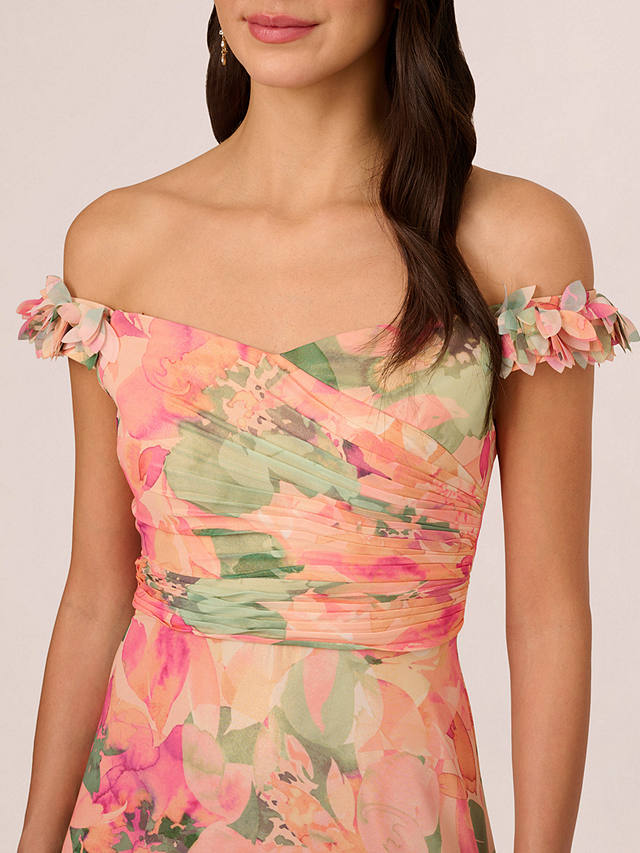 Adrianna Papell Floral Chiffon Maxi Dress, Blush/Multi