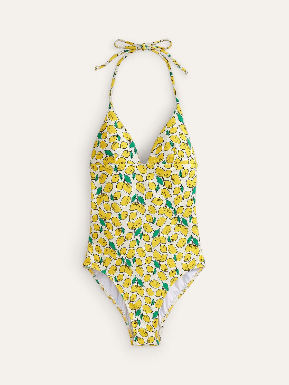 Boden Symi String Lemon Print Swimsuit, Ivory/Multi, 8