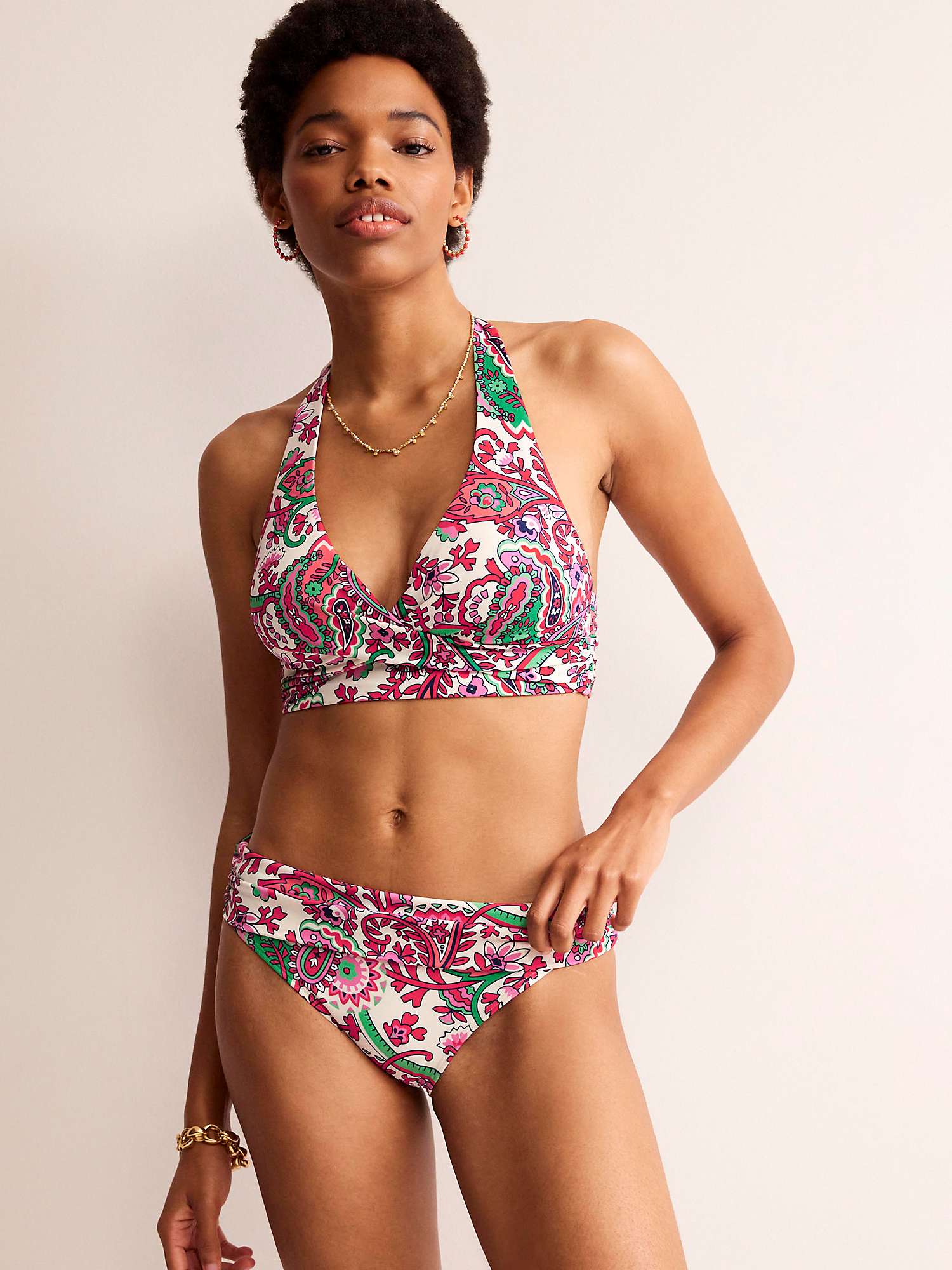 Buy Boden Levanzo Fantastical Fold Down Bikini Bottoms, Multi Online at johnlewis.com