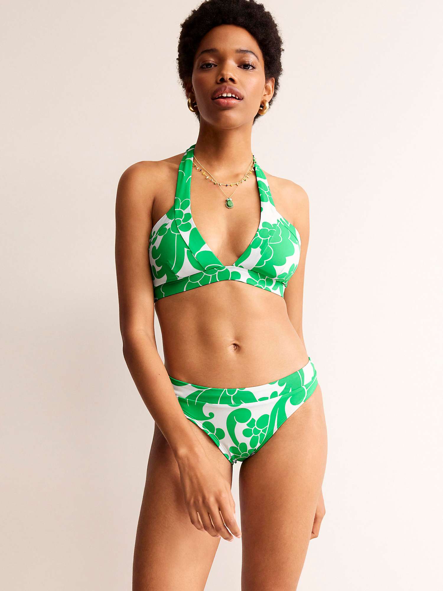 Buy Boden Ithaca Opulent Whirl Print Bikini Bottoms, Green/Multi Online at johnlewis.com