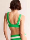 Boden Resin Buckle Striped Bikini Top, Green/Ivory