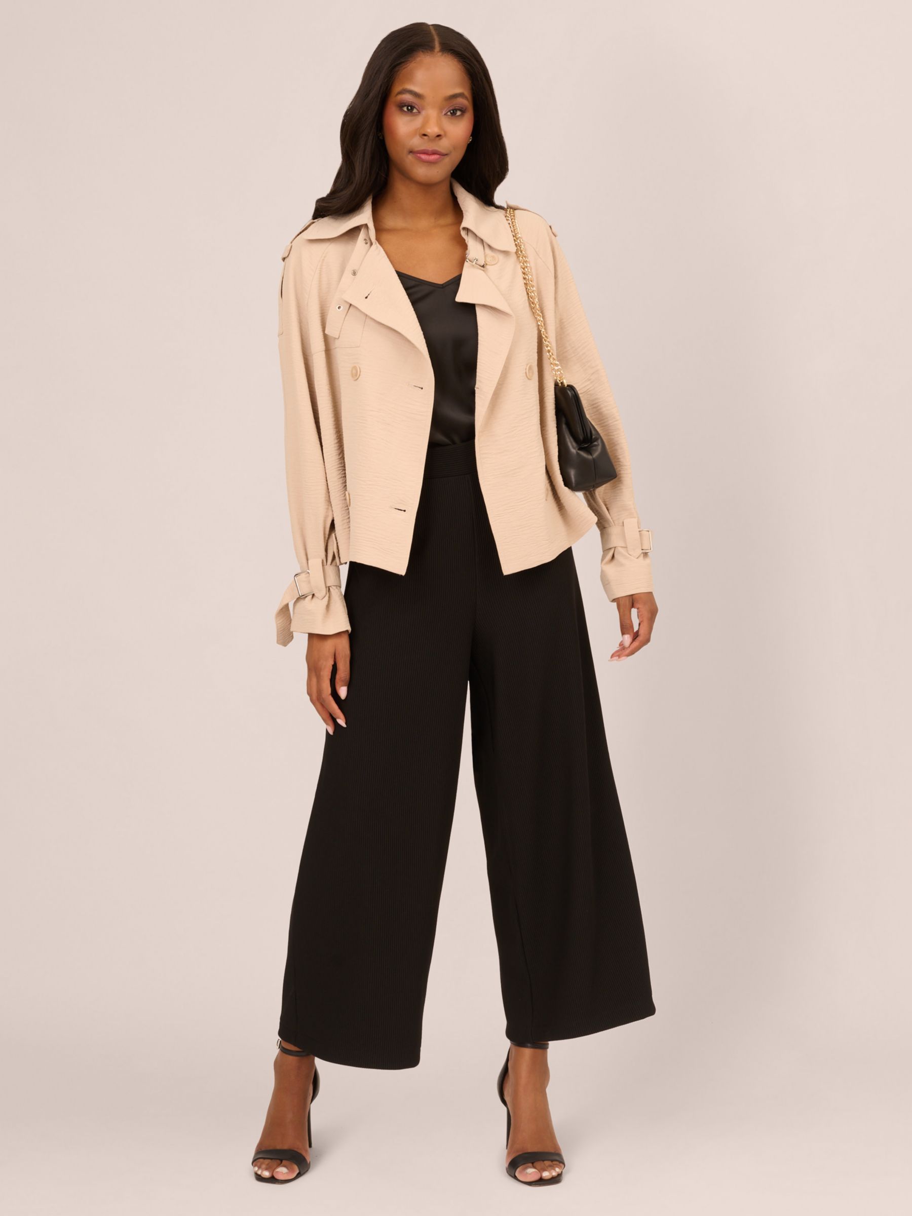 Buy Adrianna Papell Cropped Trench Coat, Bamboo Online at johnlewis.com