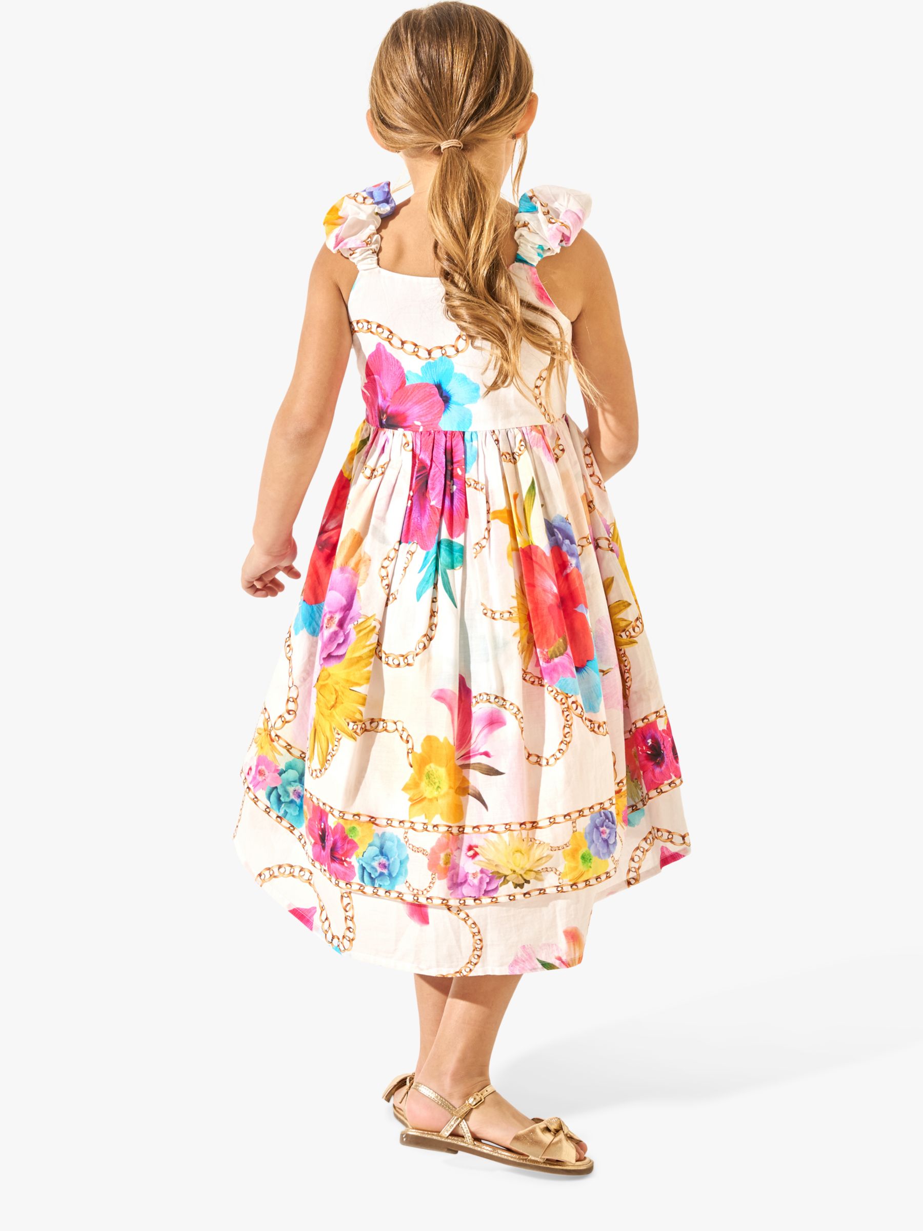 Buy Angel & Rocket Kids' Katie Tiered Print Knee Length Dress, Multi Online at johnlewis.com