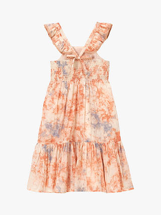 Angel & Rocket Kids' April Tie Dye Tiered Dress, Orange Pastel