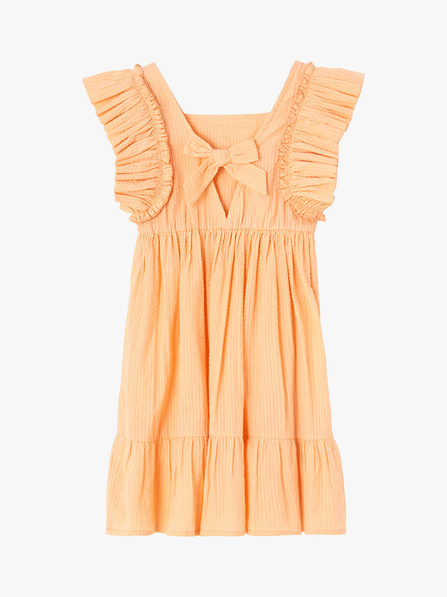 Angel & Rocket Kids' Simone Textured Ruffle Sleeve Dress, Orange