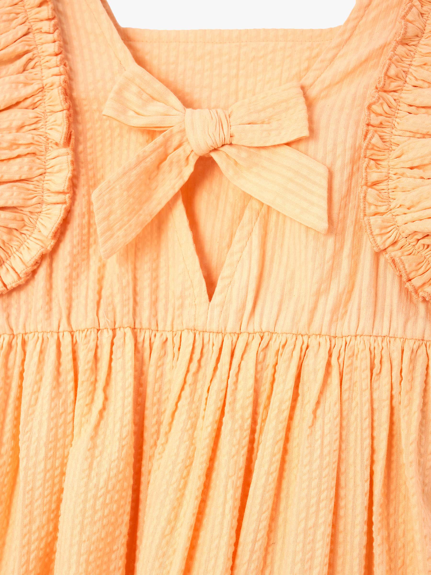 Buy Angel & Rocket Kids' Simone Textured Ruffle Sleeve Dress, Orange Online at johnlewis.com